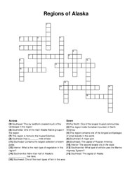 Regions of Alaska crossword puzzle