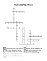 California Gold Rush crossword puzzle