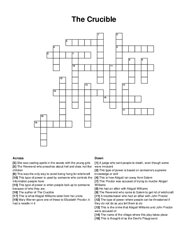The Crucible crossword puzzle