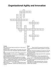 Organizational Agility and Innovation crossword puzzle