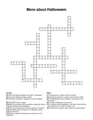 More about Halloweem crossword puzzle