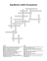 Equilibrium within Ecosystems crossword puzzle