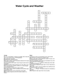 Water Cycle and Weather crossword puzzle