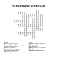 The Solar System and the Moon crossword puzzle