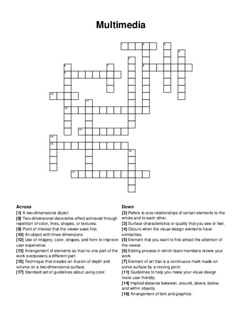 Multimedia Crossword Puzzle