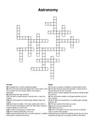 Astronomy crossword puzzle