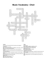 Music Vocabulary - Choir crossword puzzle