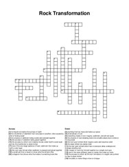 Rock Transformation crossword puzzle