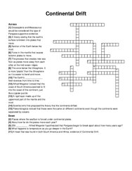 Continental Drift crossword puzzle