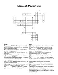 Microsoft PowerPoint crossword puzzle