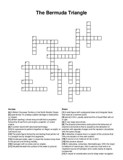 The Bermuda Triangle Crossword Puzzle