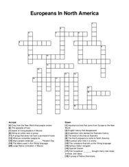 Europeans In North America crossword puzzle