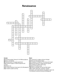 Renaissance crossword puzzle