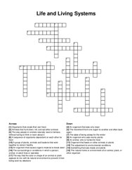 Life and Living Systems crossword puzzle