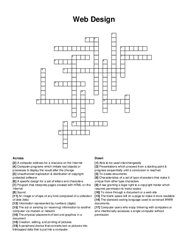 Web Design crossword puzzle