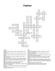 Fashion crossword puzzle