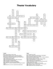 Theater Vocabulary crossword puzzle