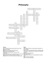 Philosophy crossword puzzle
