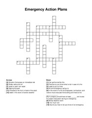 Emergency Action Plans crossword puzzle