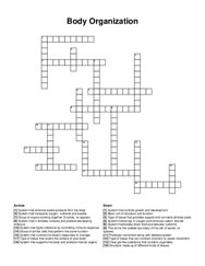 Body Organization crossword puzzle