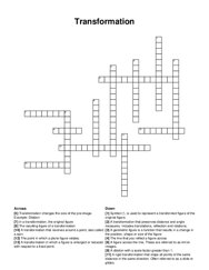 Transformation crossword puzzle