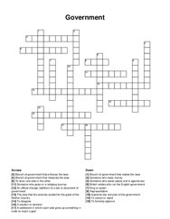 Government crossword puzzle
