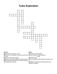 Tudor Exploration crossword puzzle