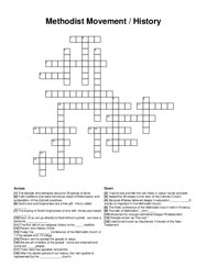 Methodist Movement / History crossword puzzle