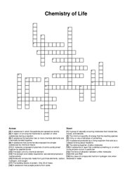 Chemistry of Life crossword puzzle