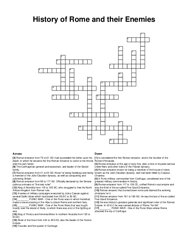 History of Rome and their Enemies crossword puzzle