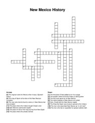 New Mexico History crossword puzzle