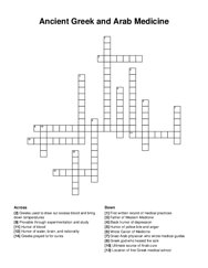 Ancient Greek and Arab Medicine crossword puzzle