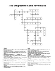 The Enlightenment and Revolutions crossword puzzle