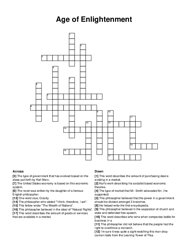 Age of Enlightenment crossword puzzle