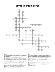 Environmental Science crossword puzzle