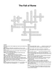 The Fall of Rome crossword puzzle