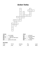 Action Verbs crossword puzzle