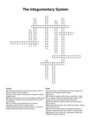 The Integumentary System crossword puzzle