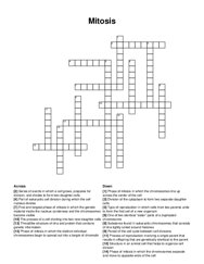 Mitosis crossword puzzle