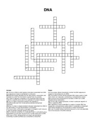 DNA crossword puzzle