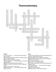 Thermochemistry crossword puzzle