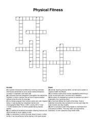 Physical Fitness crossword puzzle