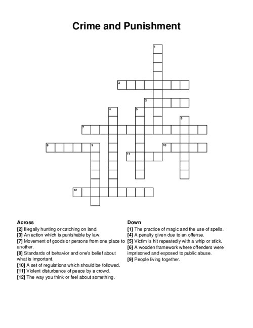 Crime And Punishment Crossword Puzzle