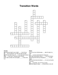 Transition Words crossword puzzle