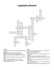 Legislative Branch crossword puzzle