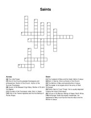 Saints crossword puzzle
