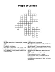 People of Genesis crossword puzzle