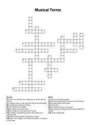 Musical Terms crossword puzzle