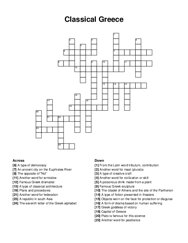 Classical Greece crossword puzzle