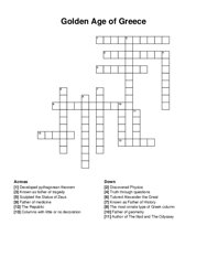 Golden Age of Greece crossword puzzle